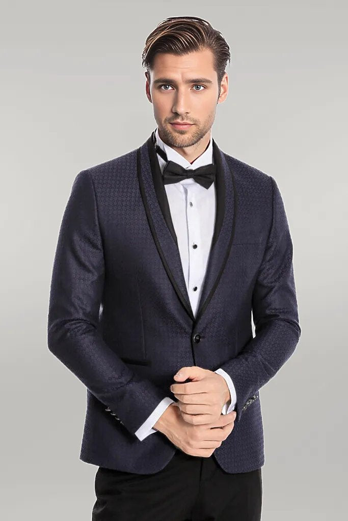 KOALA SYDNEY Burgundy Shawl Lapel Patterned Suit | Wessi