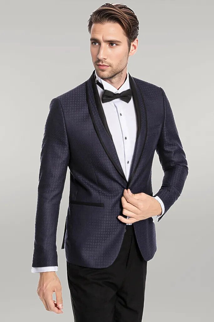 KOALA SYDNEY Burgundy Shawl Lapel Patterned Suit | Wessi
