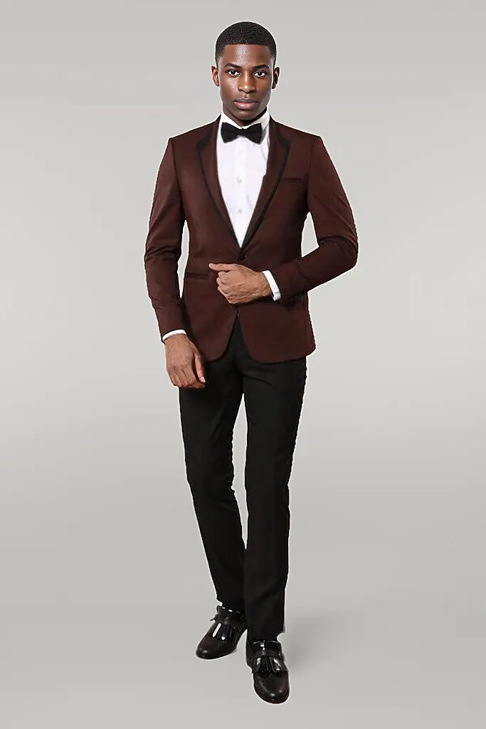 Burgundy Shawl Lapel Tuxedo