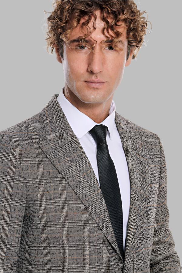 Checked Black Men Blazer