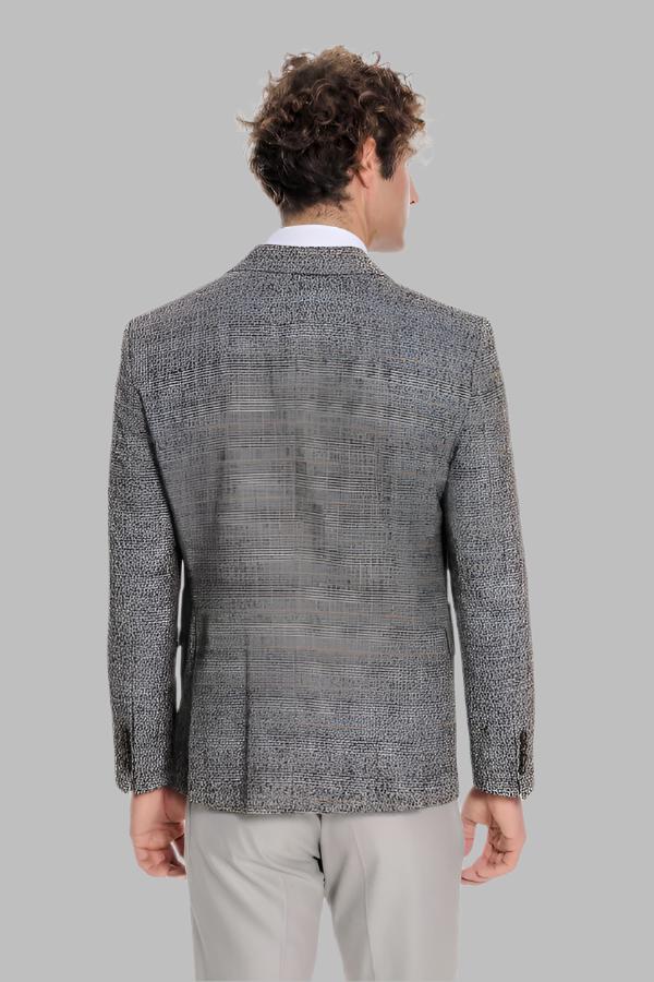 Checked Black Men Blazer