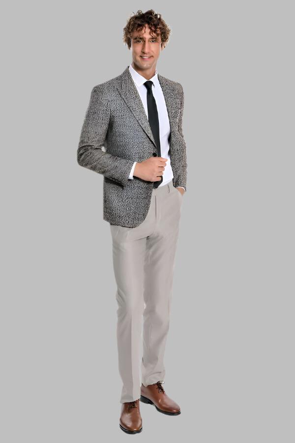 Checked Black Men Blazer