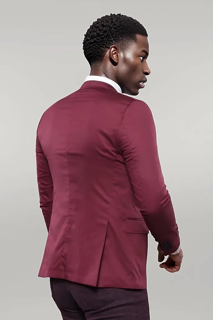 KOALA SYDNEY Chest Modeled Slim Fit Burgundy Jacket |
