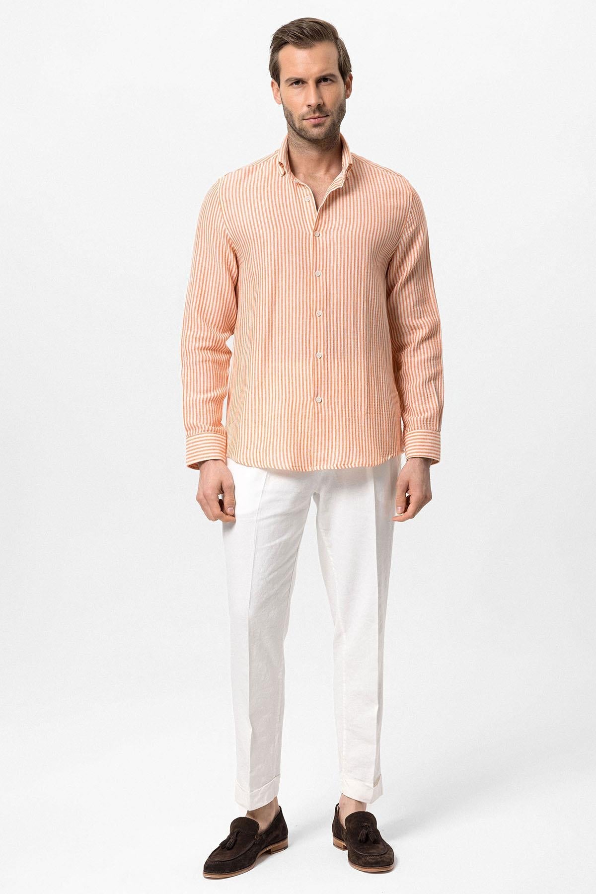 KOALA SYDNEY Men's Orange Striped Shirt