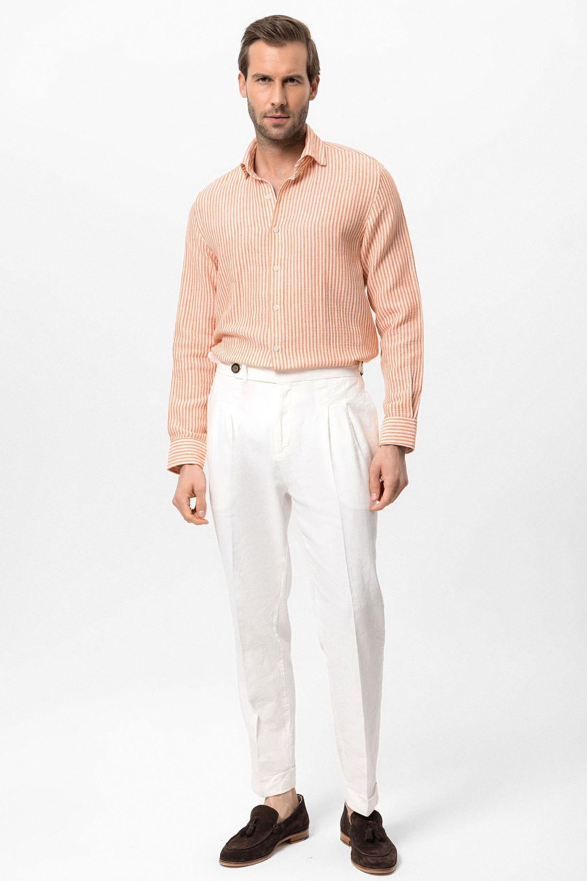 KOALA SYDNEY Men's Orange Striped Shirt