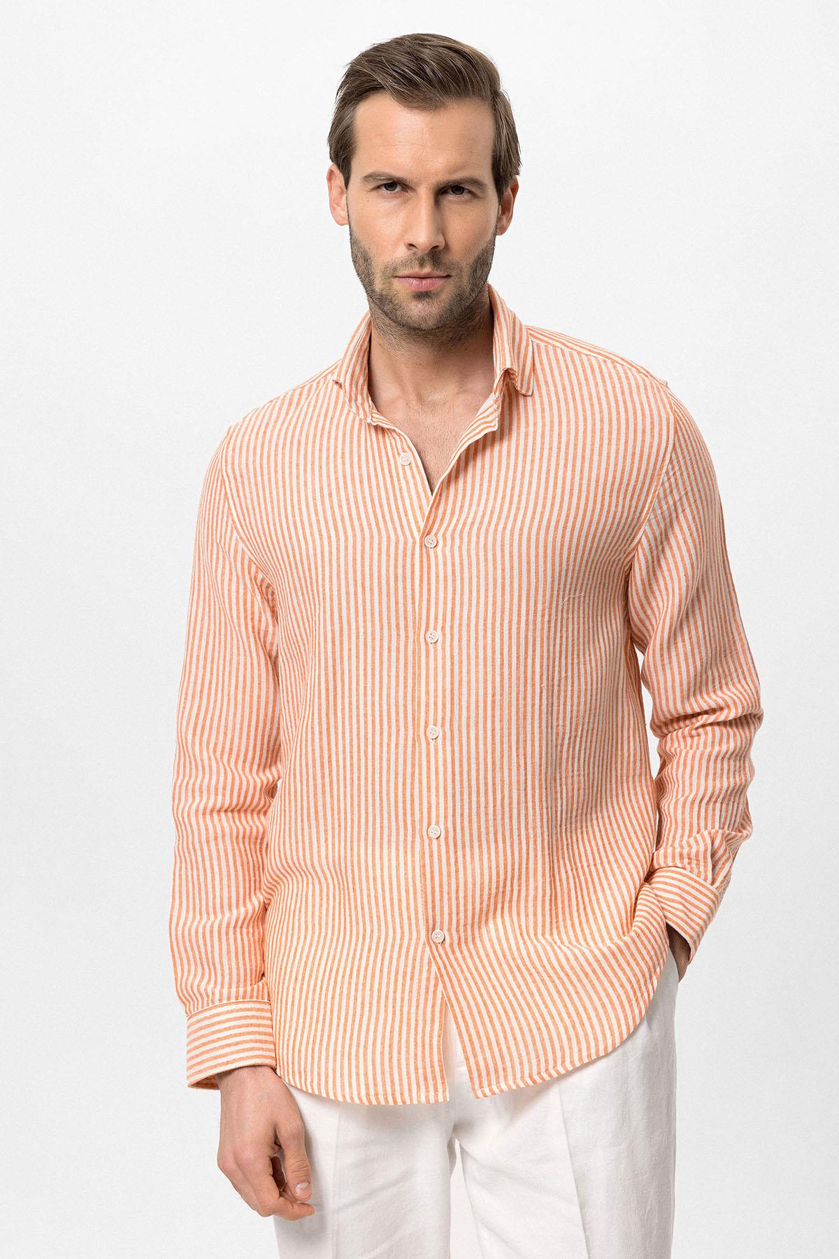 KOALA SYDNEY Men's Orange Striped Shirt