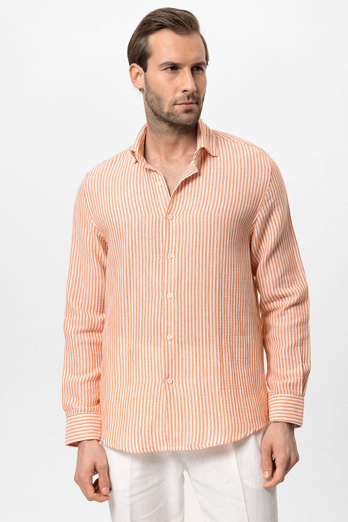 KOALA SYDNEY Men's Orange Striped Shirt