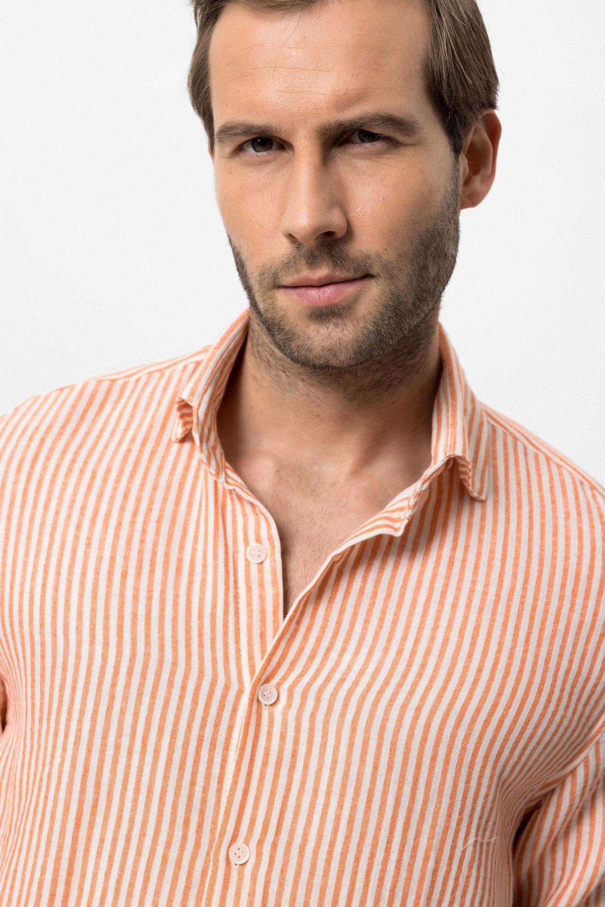 KOALA SYDNEY Men's Orange Striped Shirt