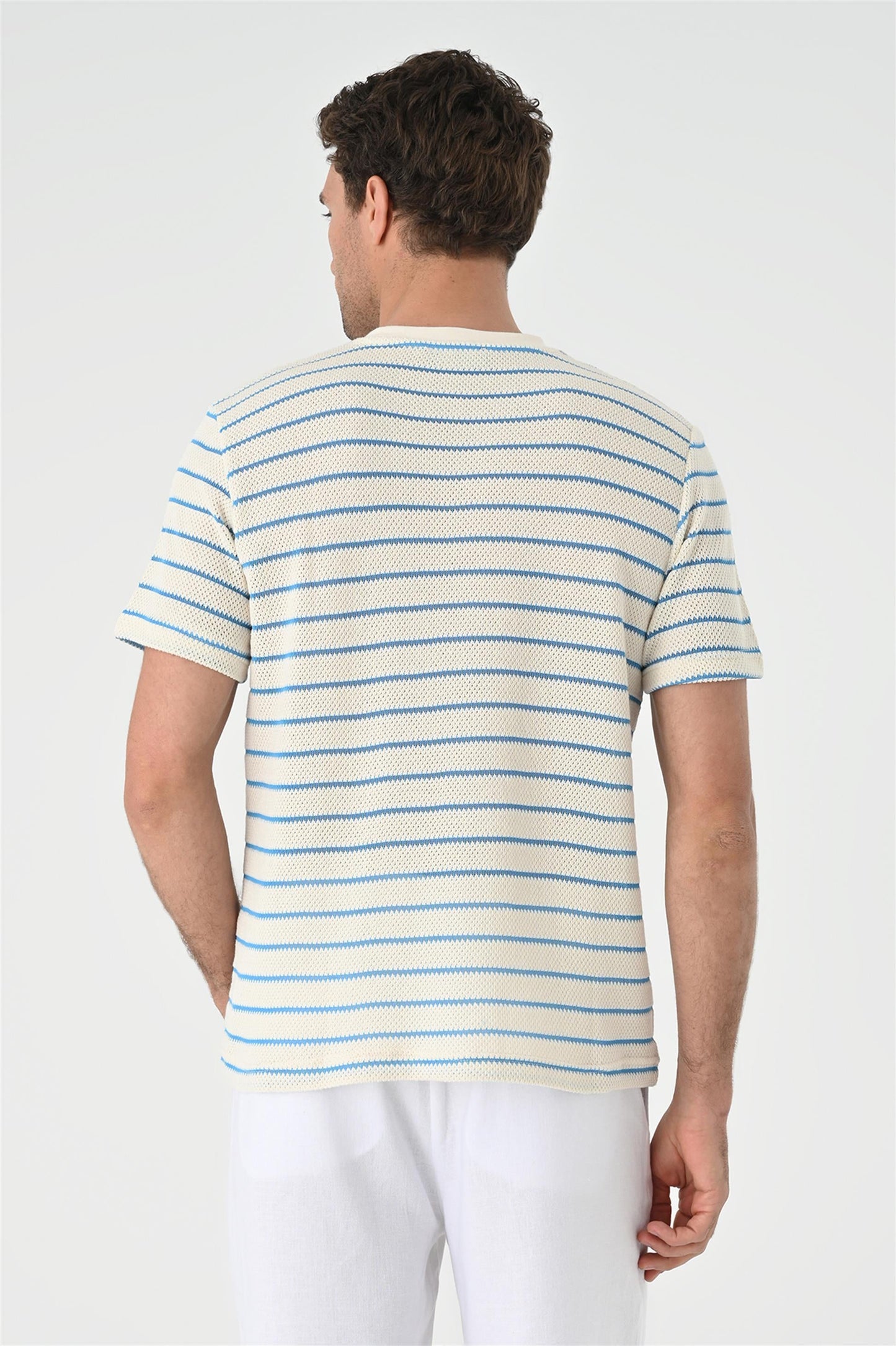 KOALA SYDNEY Men's Sax Striped Knitted T-Shirt