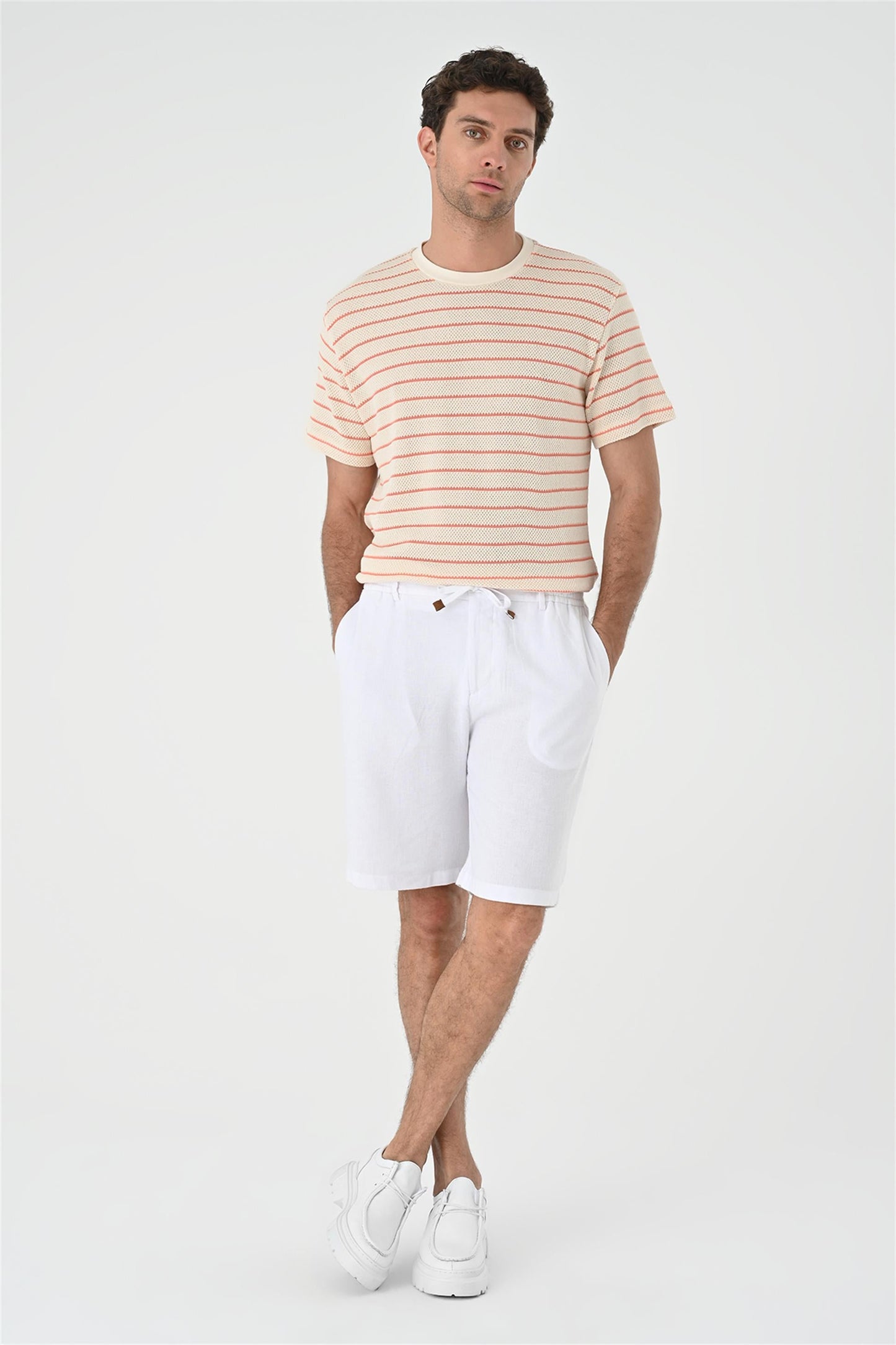 KOALA SYDNEY Men's Salmon Striped Knitted T-Shirt