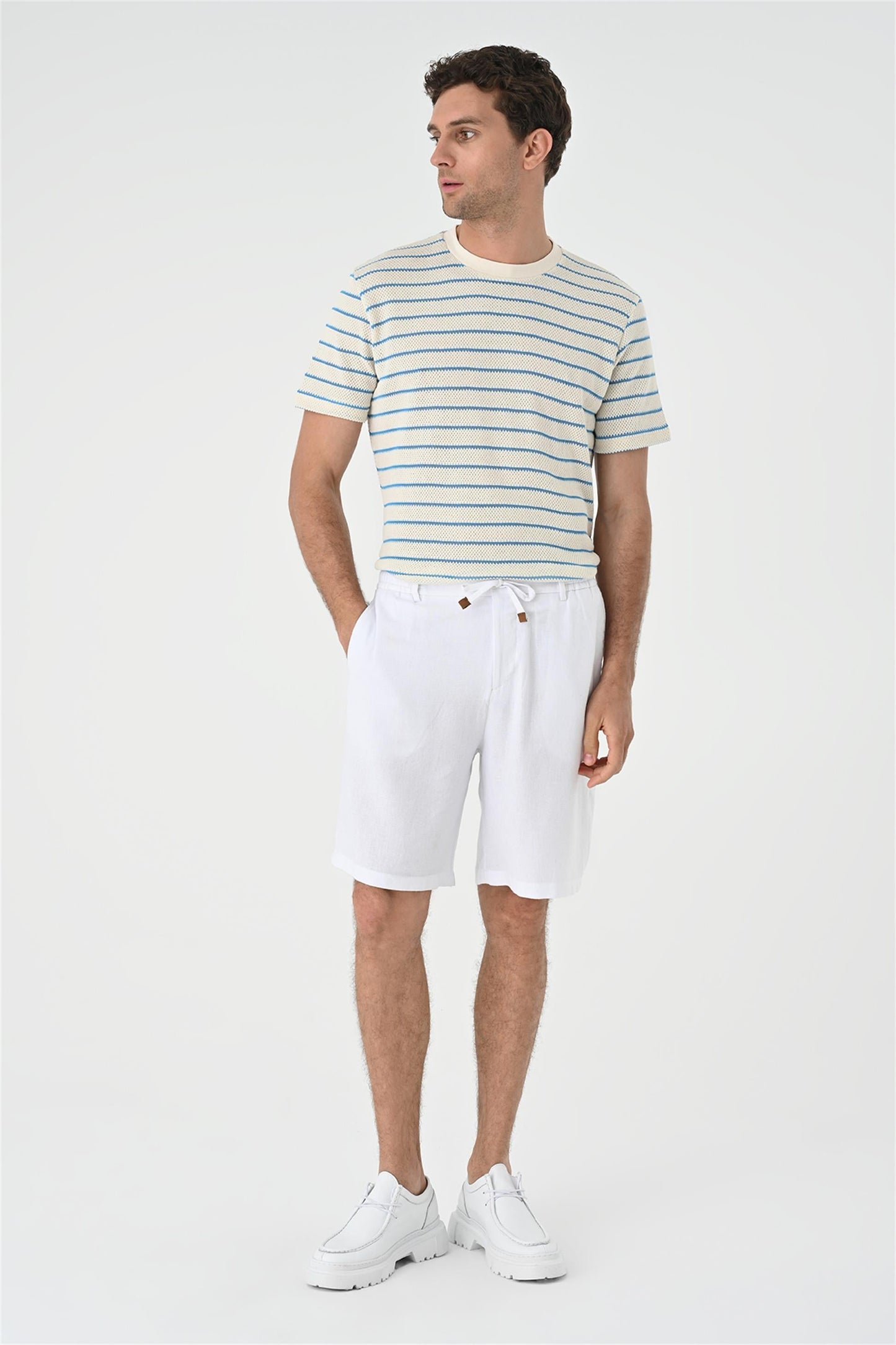 KOALA SYDNEY Men's Sax Striped Knitted T-Shirt