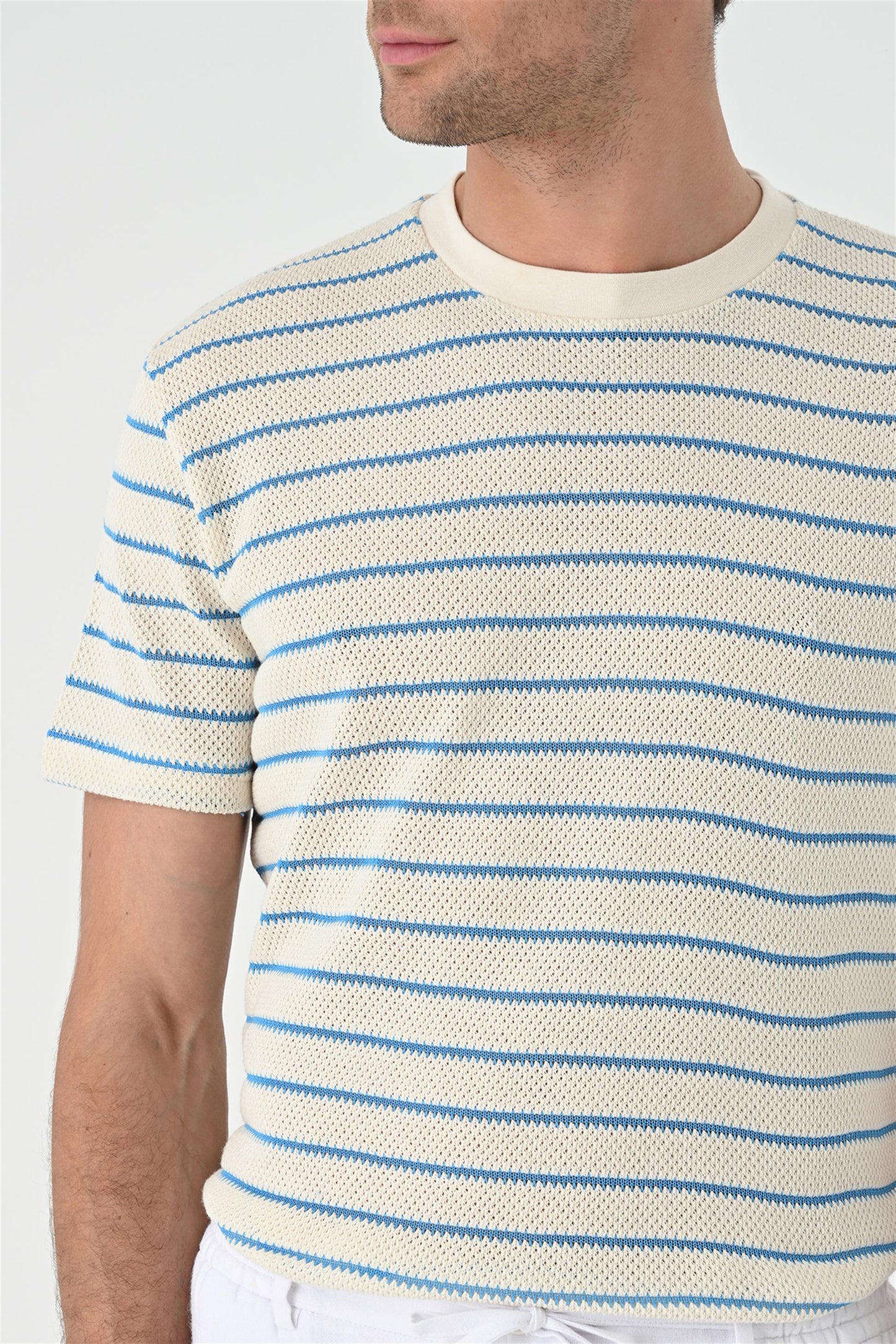 KOALA SYDNEY Men's Sax Striped Knitted T-Shirt