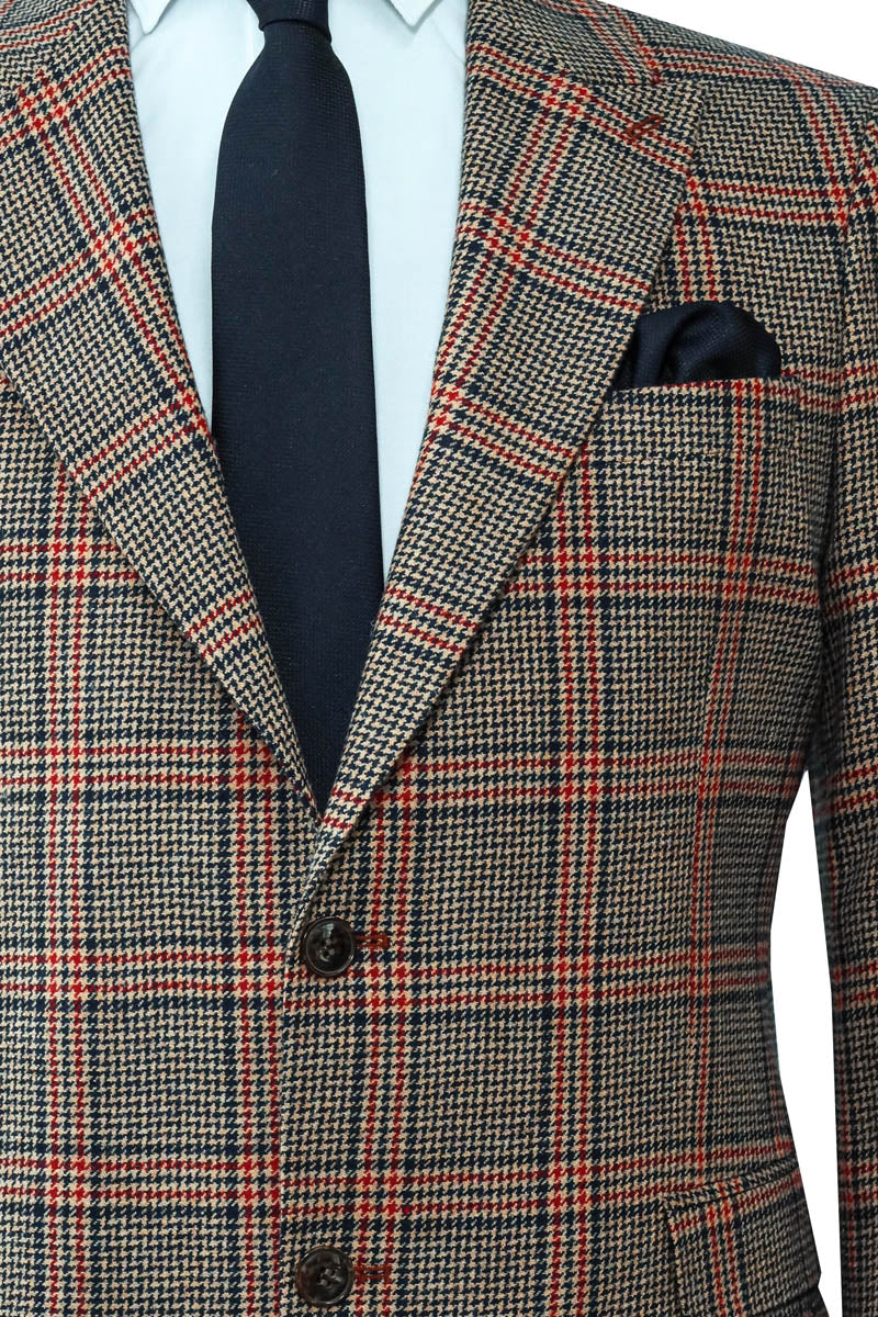 KOALA SYDNEY Checked Blazer, Navy Trousers, White Shirt, and Tie Combination - Timeless Office Look