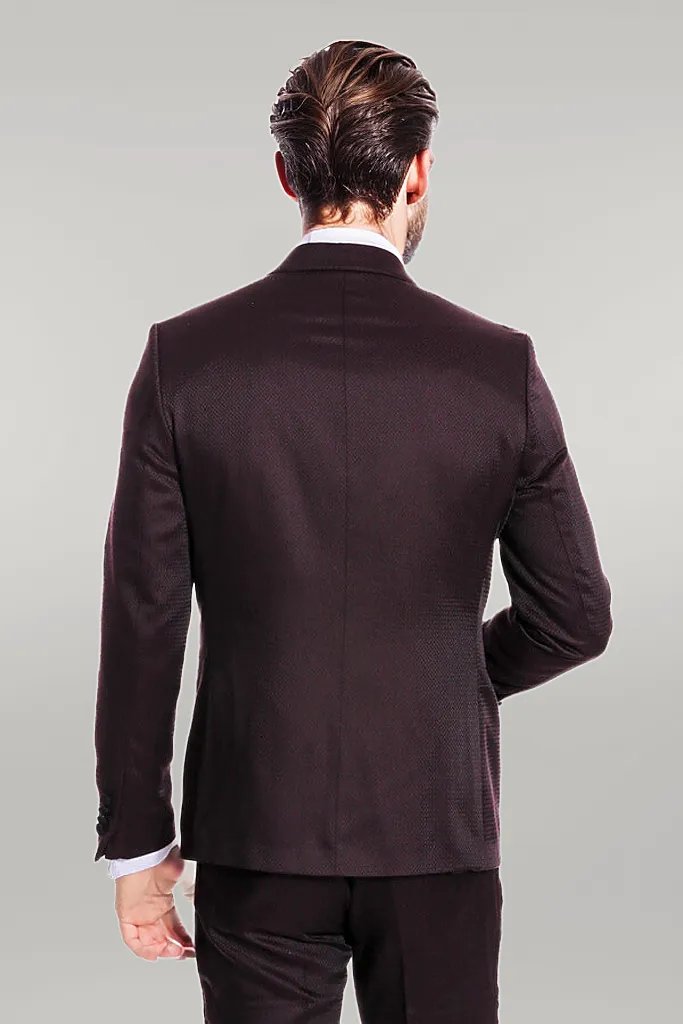Claret Red and Black Tuxedo for Men