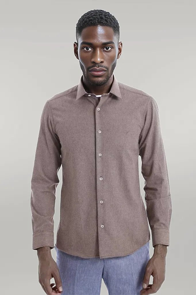 KOALA SYDNEY Patterned Wool Dark Brown Shirt
