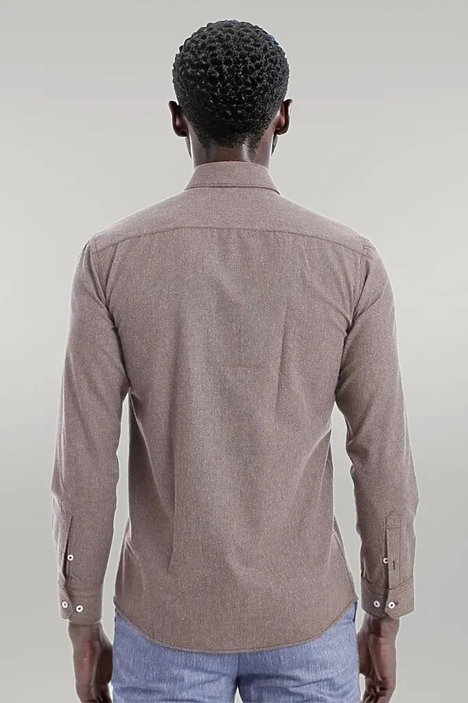 KOALA SYDNEY Patterned Wool Dark Brown Shirt