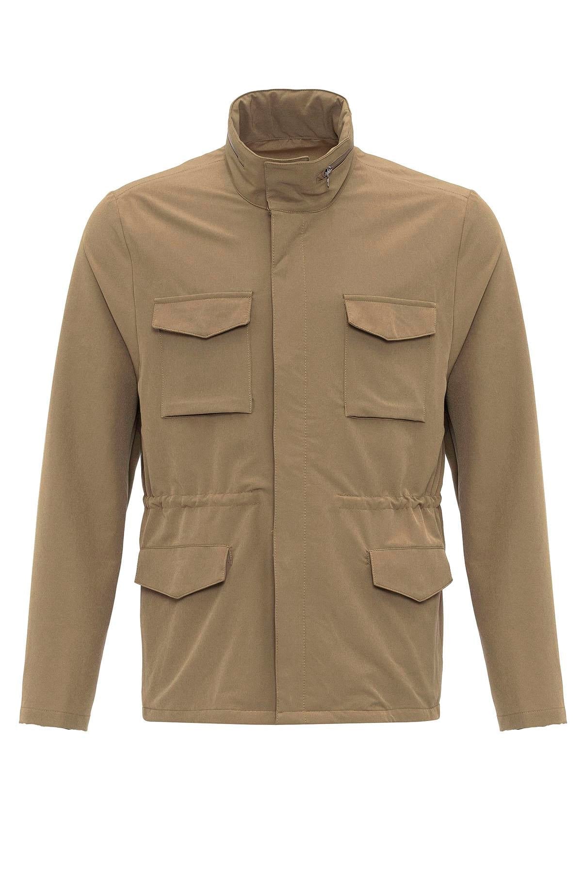 KOALA SYDNEY Men's Light Khaki Stand Collar Safari Jacket