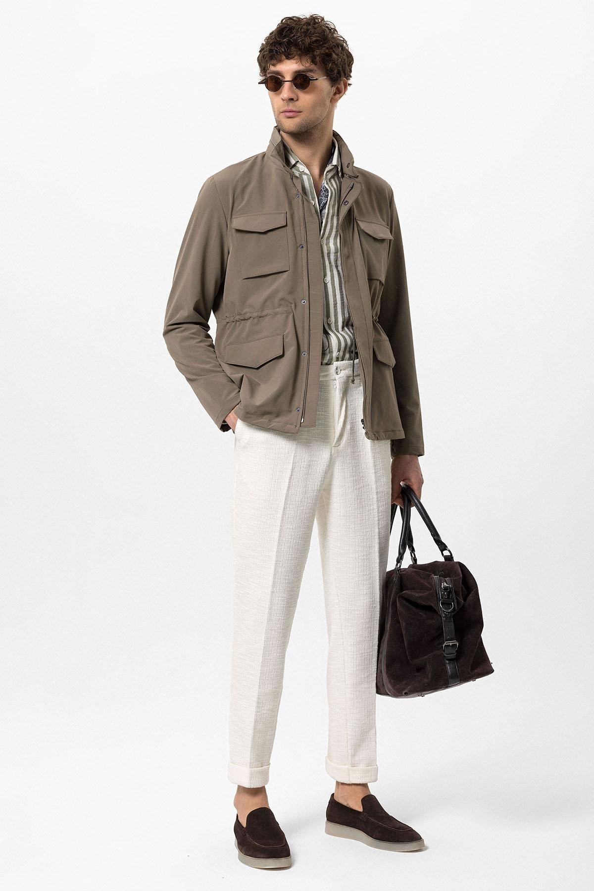 KOALA SYDNEY Men's Khaki Stand Collar Safari Jacket