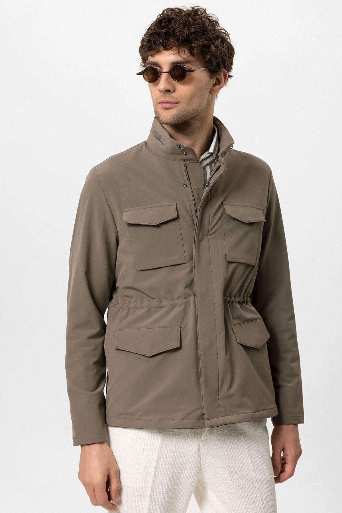 KOALA SYDNEY Men's Khaki Stand Collar Safari Jacket