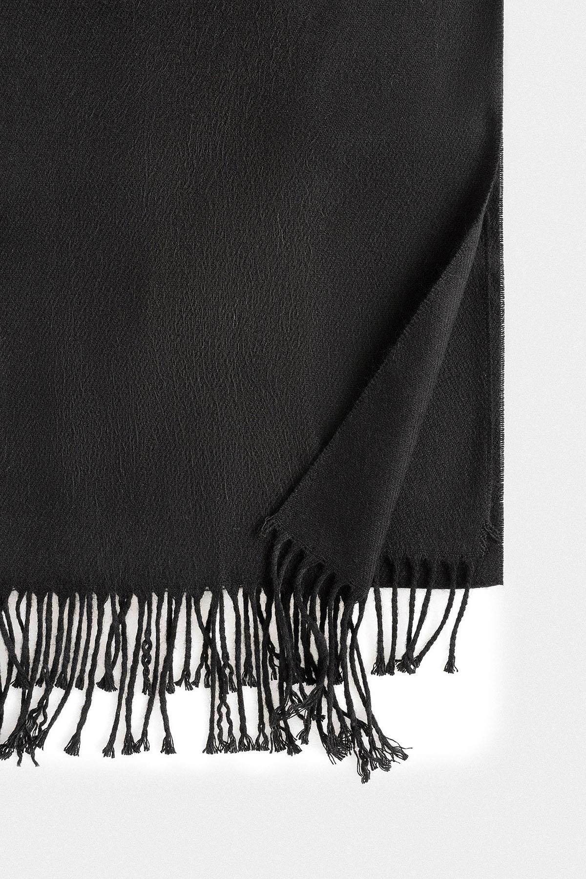 Men's Black Textured Scarf