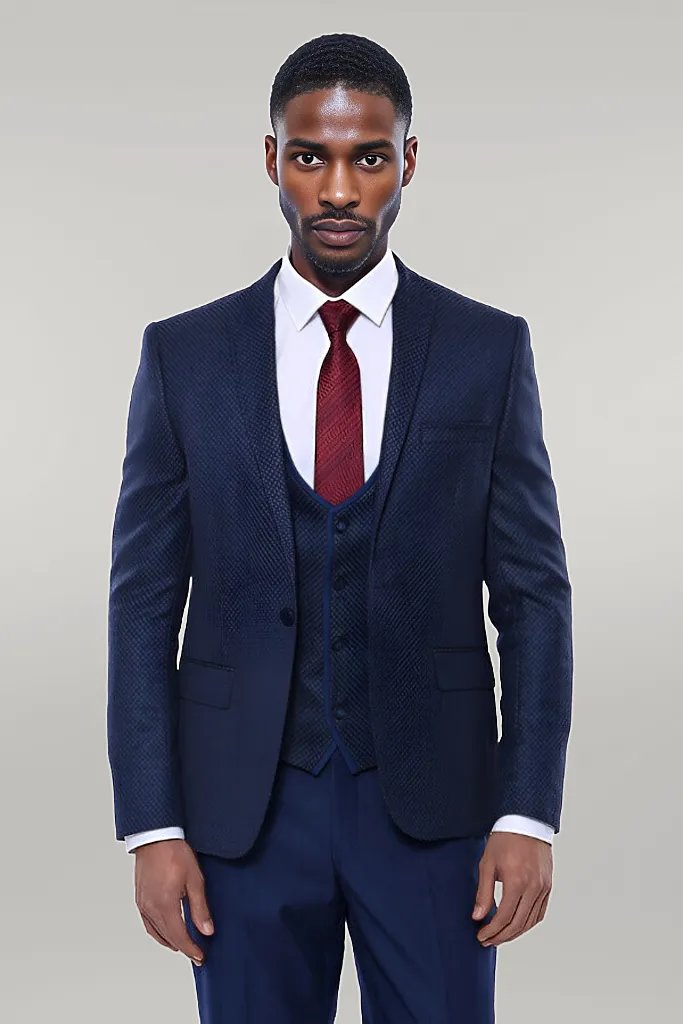 Dot-Patterned Vested Suit |