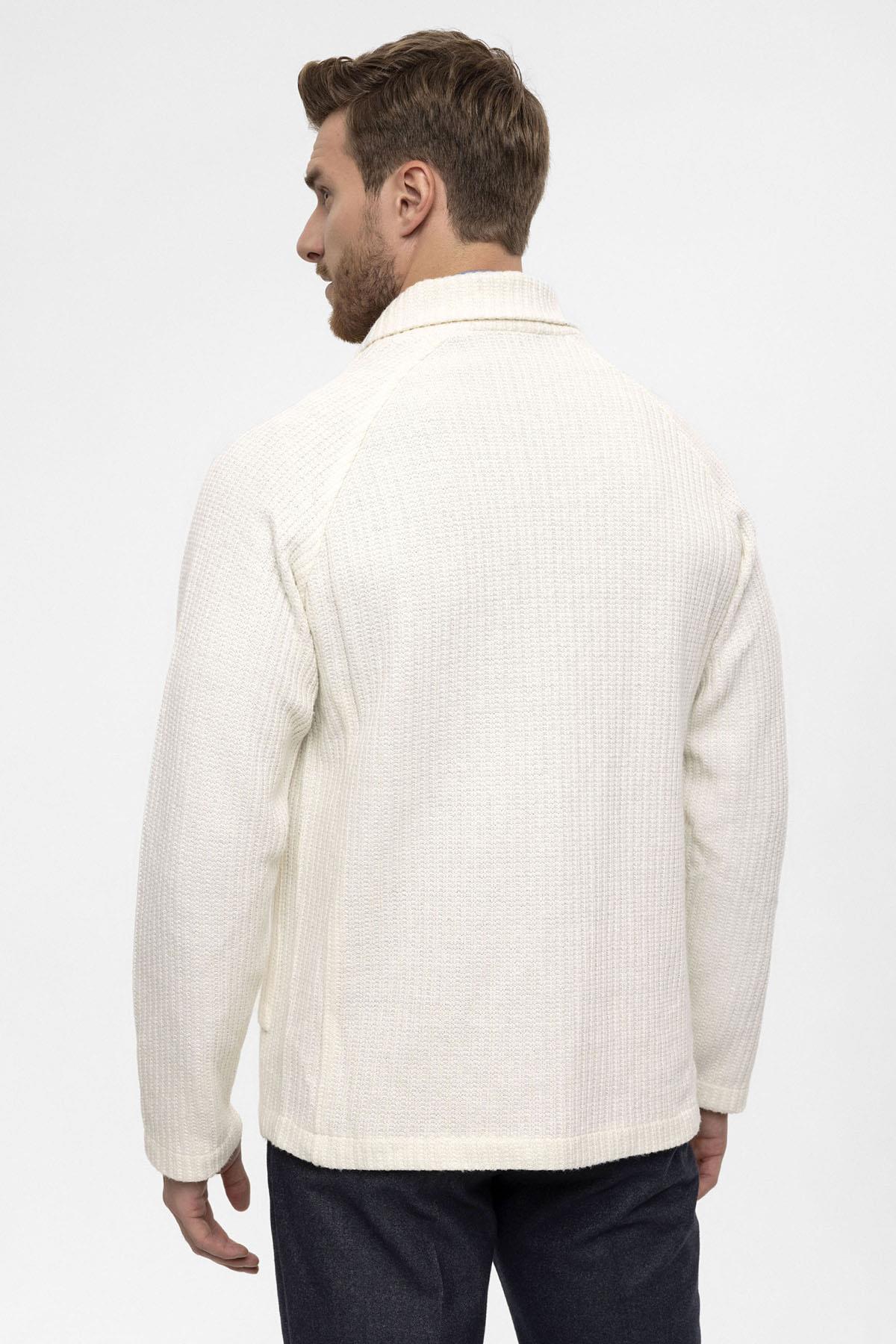 KOALA SYDNEY Ecru Shawl Collar Double-Breasted Men's Cardigan