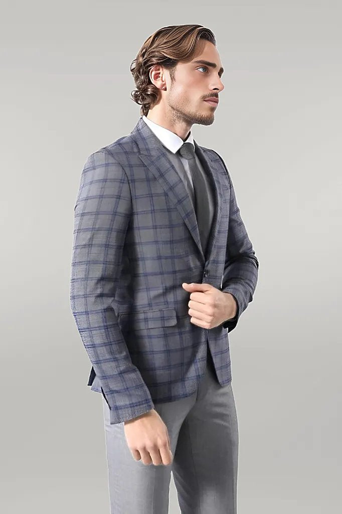 Checked Grey Men's Blazer |