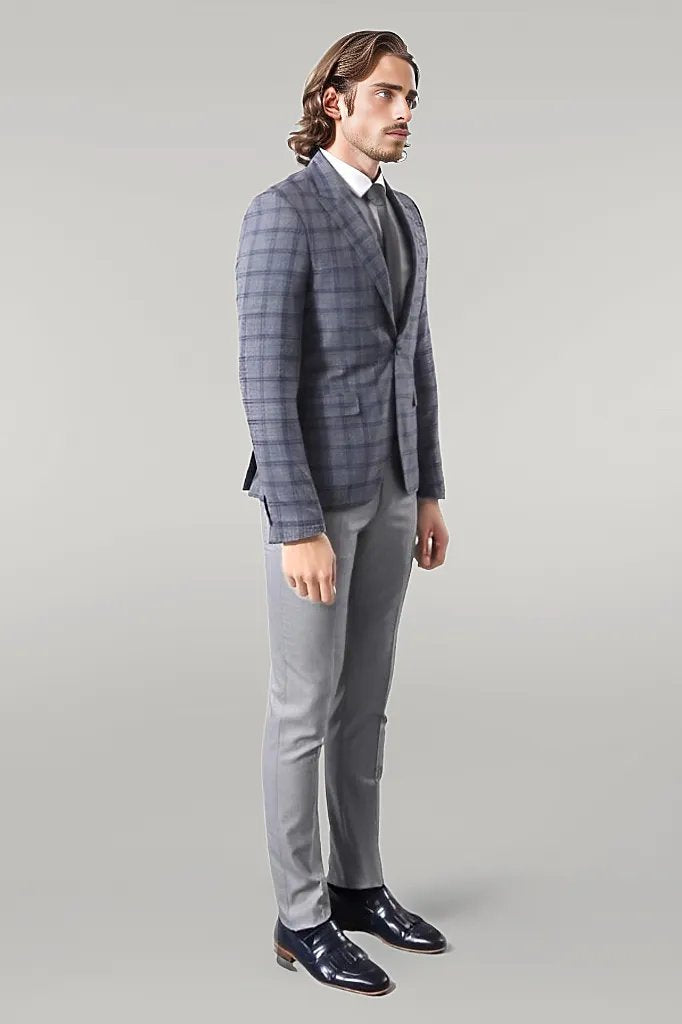 Checked Grey Men's Blazer |