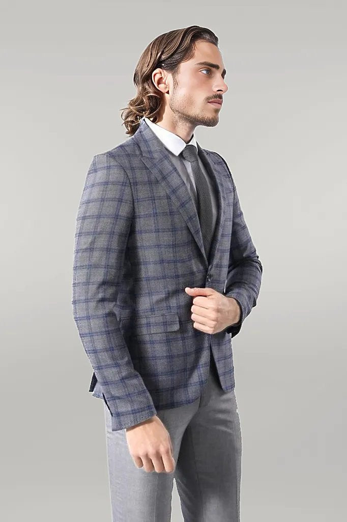 Checked Grey Men's Blazer |