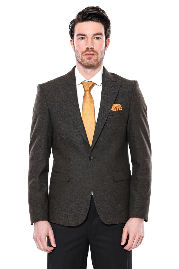 Peak Lapel Gray Men's Blazer
