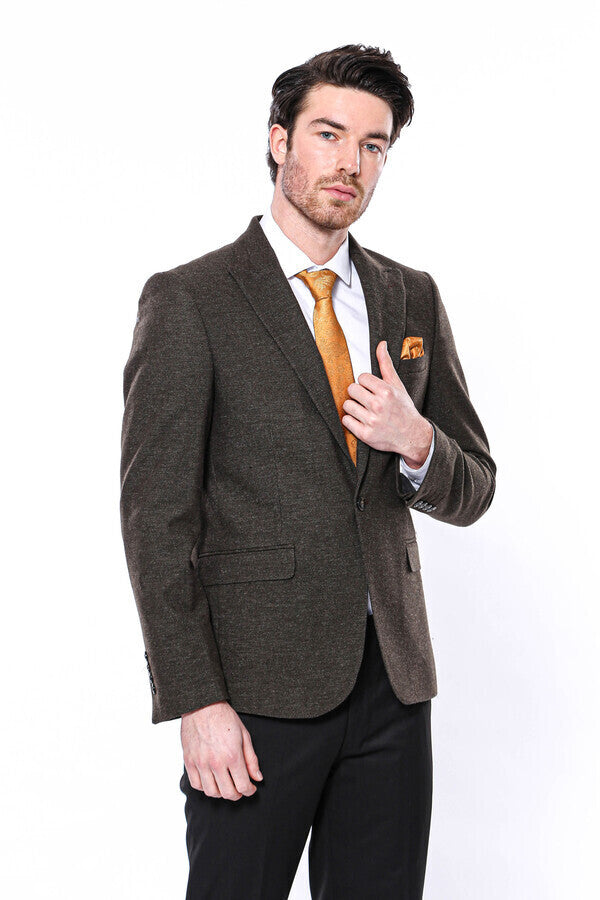 Peak Lapel Gray Men's Blazer