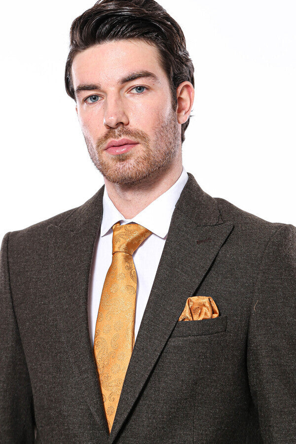 Peak Lapel Gray Men's Blazer
