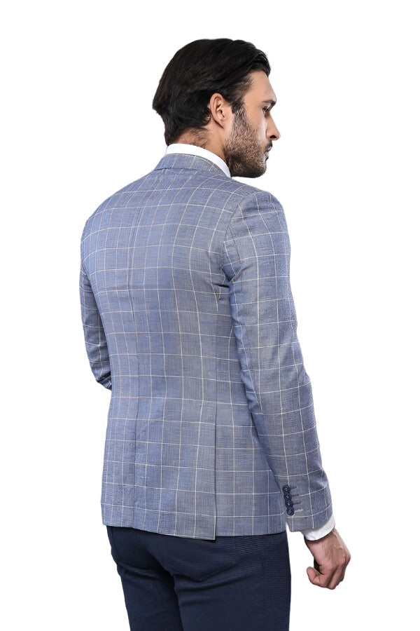 KOALA SYDNEY Plaid Cotton Blue Sport Coat -