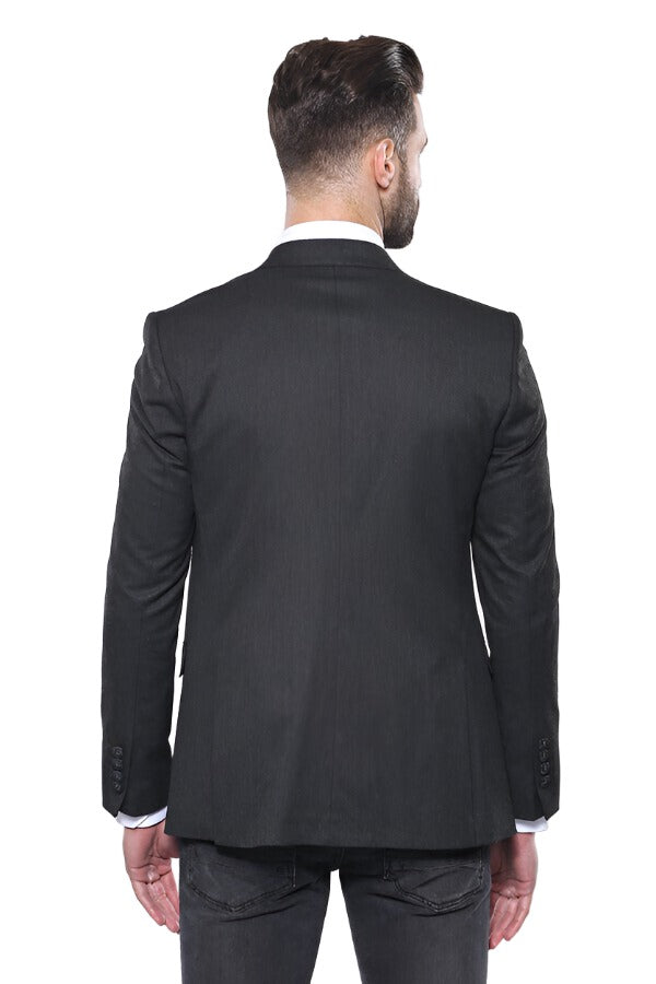 Smoked Plain Blazer Vest Set