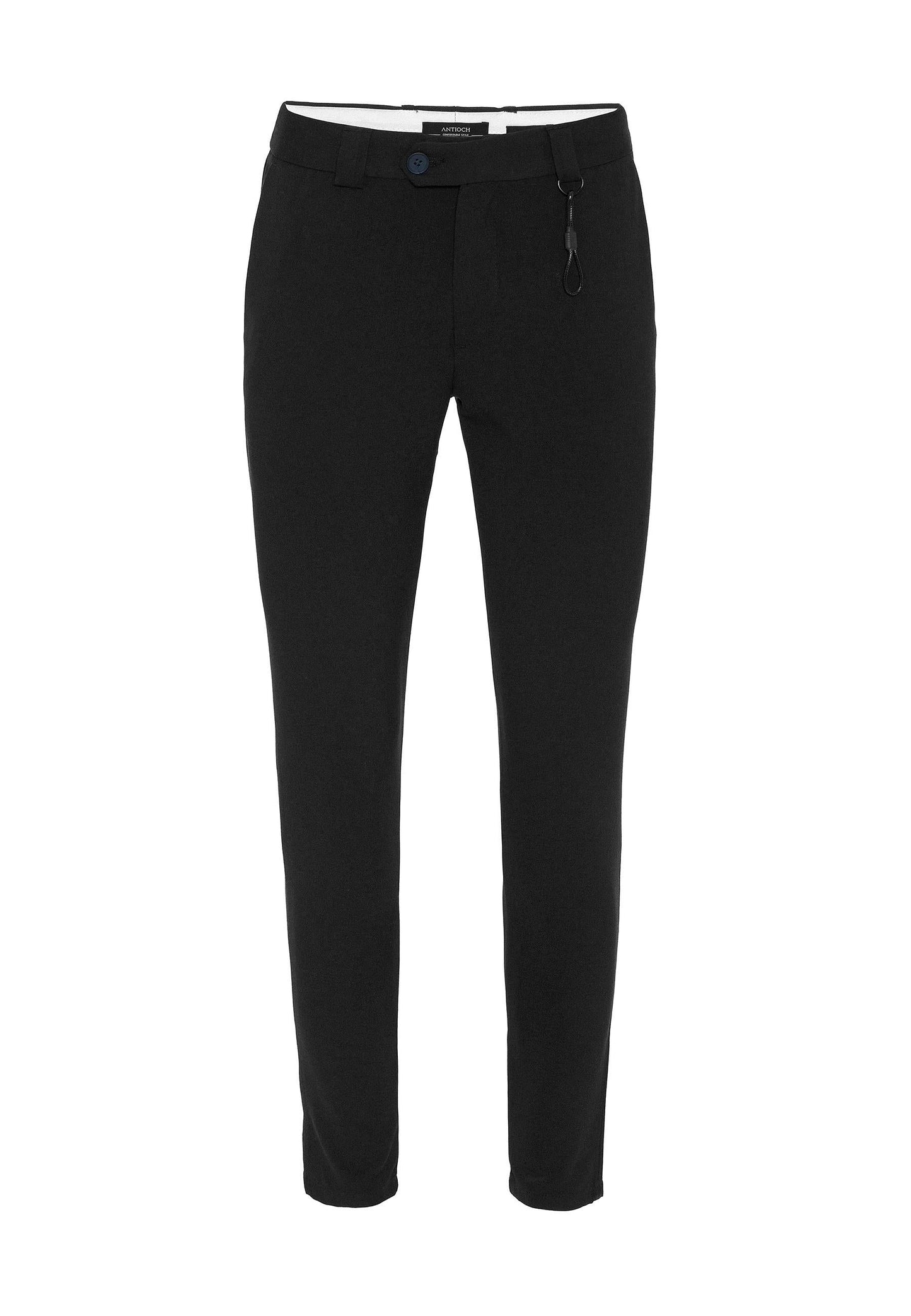 KOALA SYDNEY Men's Black Accessory Detail Slim Fit Trousers