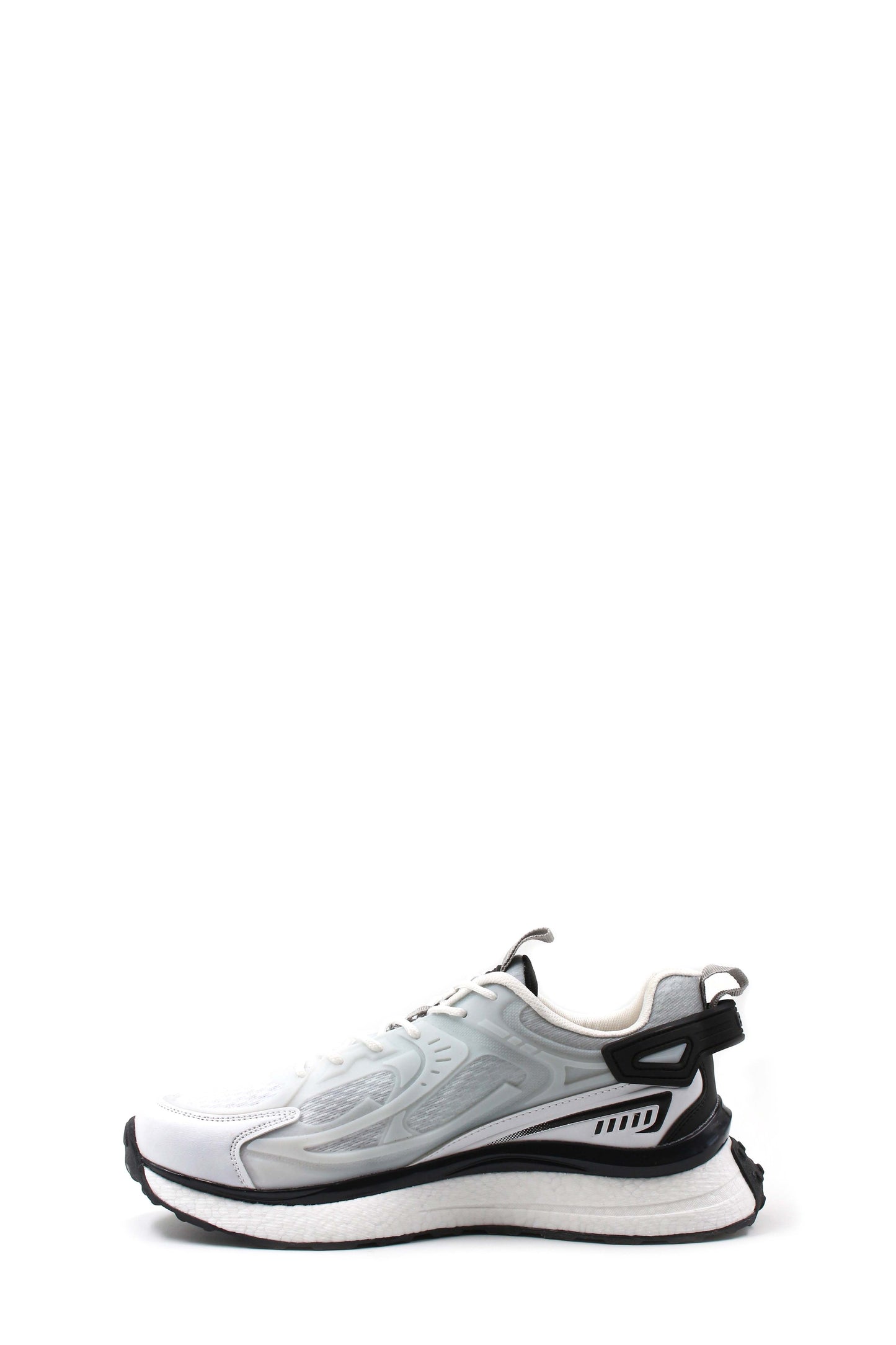 KOALA SYDNEY Men's White and Black Sporty Running Shoes with Mesh Detailing