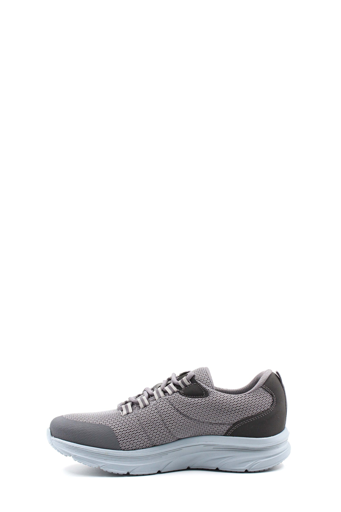 Men's Gray Knit Lace-Up Sneakers with Cushioned Sole
