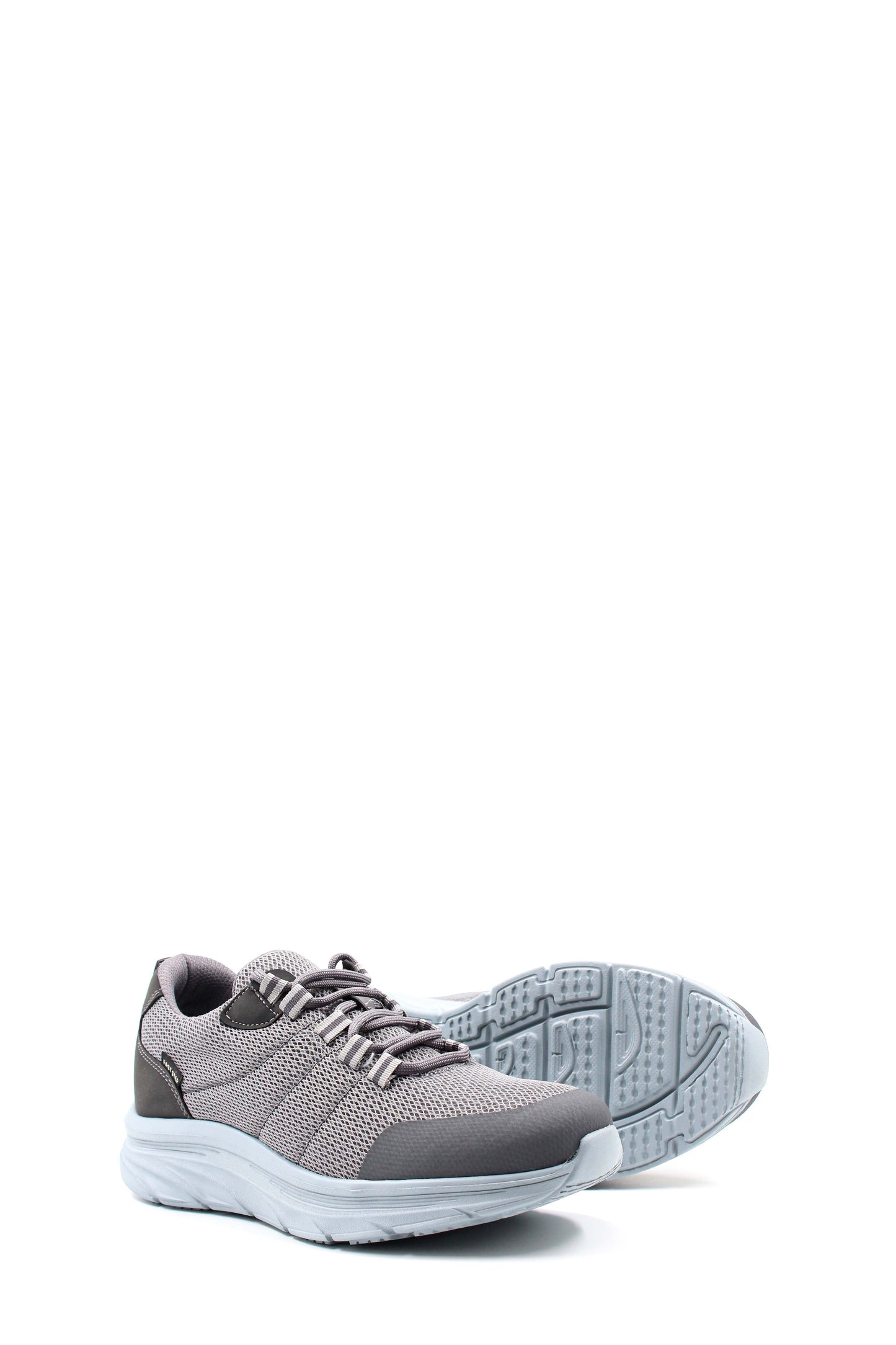 Men's Gray Knit Lace-Up Sneakers with Cushioned Sole