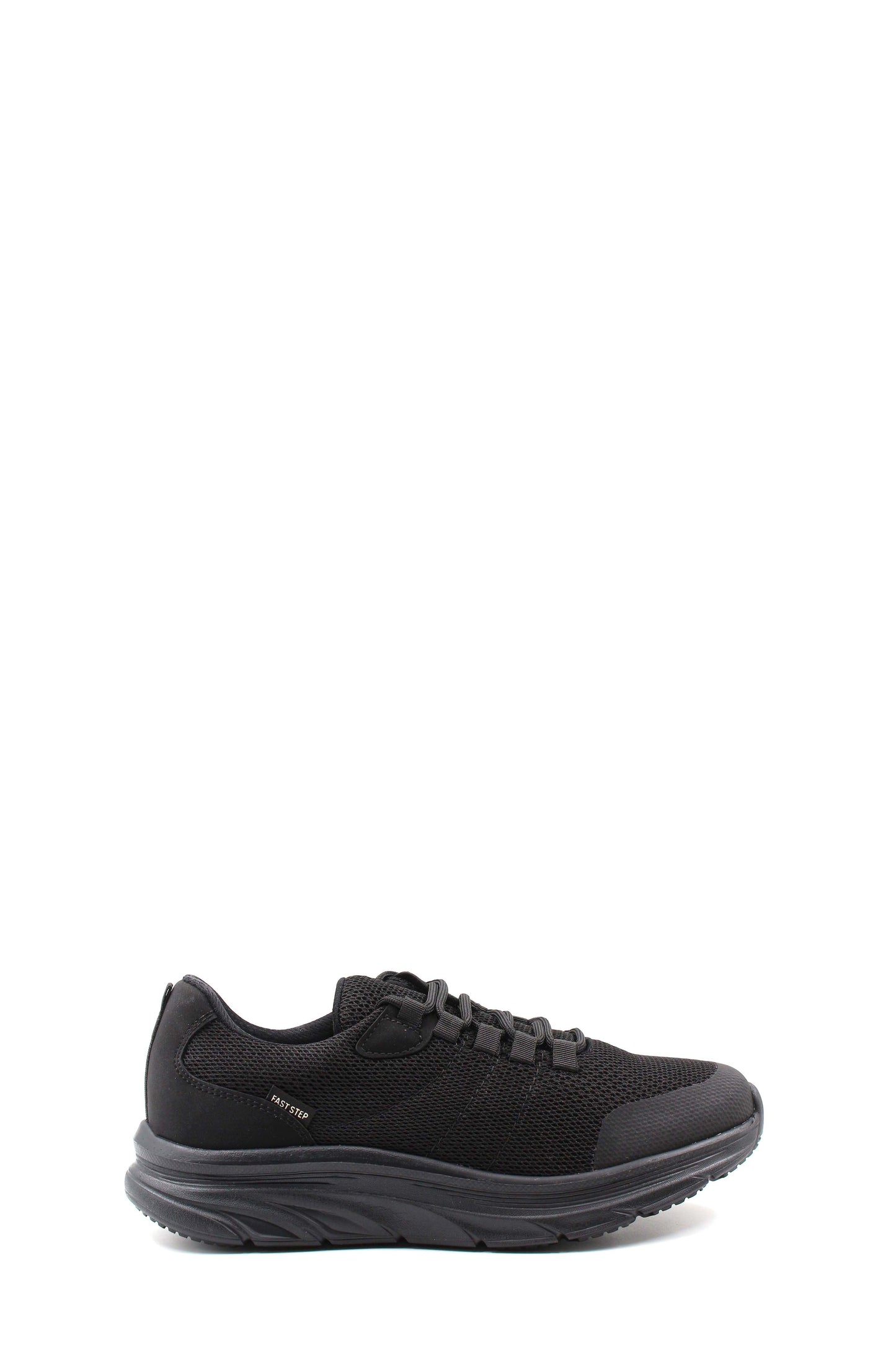Men's Black Lace-Up Knit Sneakers with Cushioned Sole