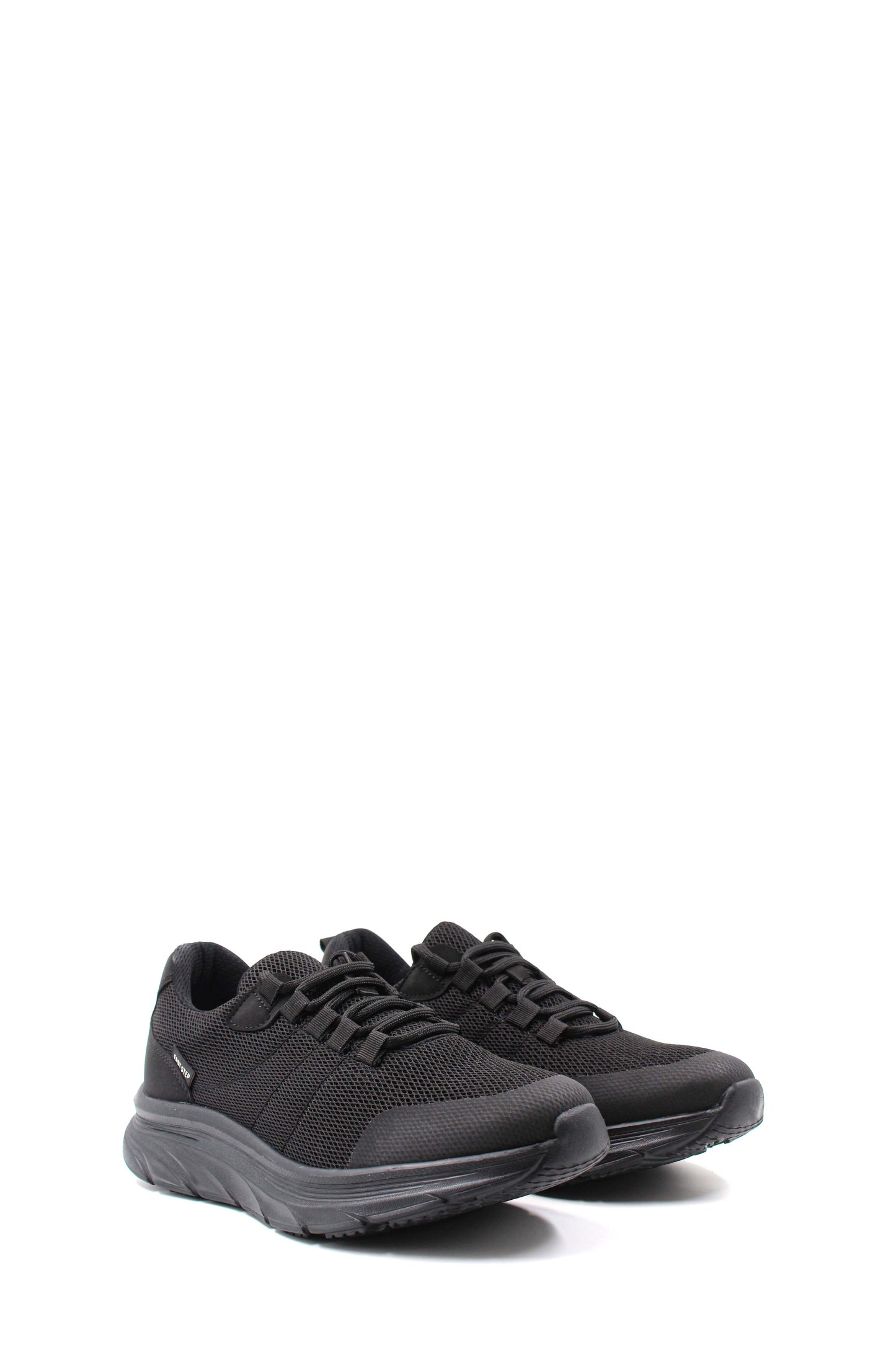 Men's Black Lace-Up Knit Sneakers with Cushioned Sole