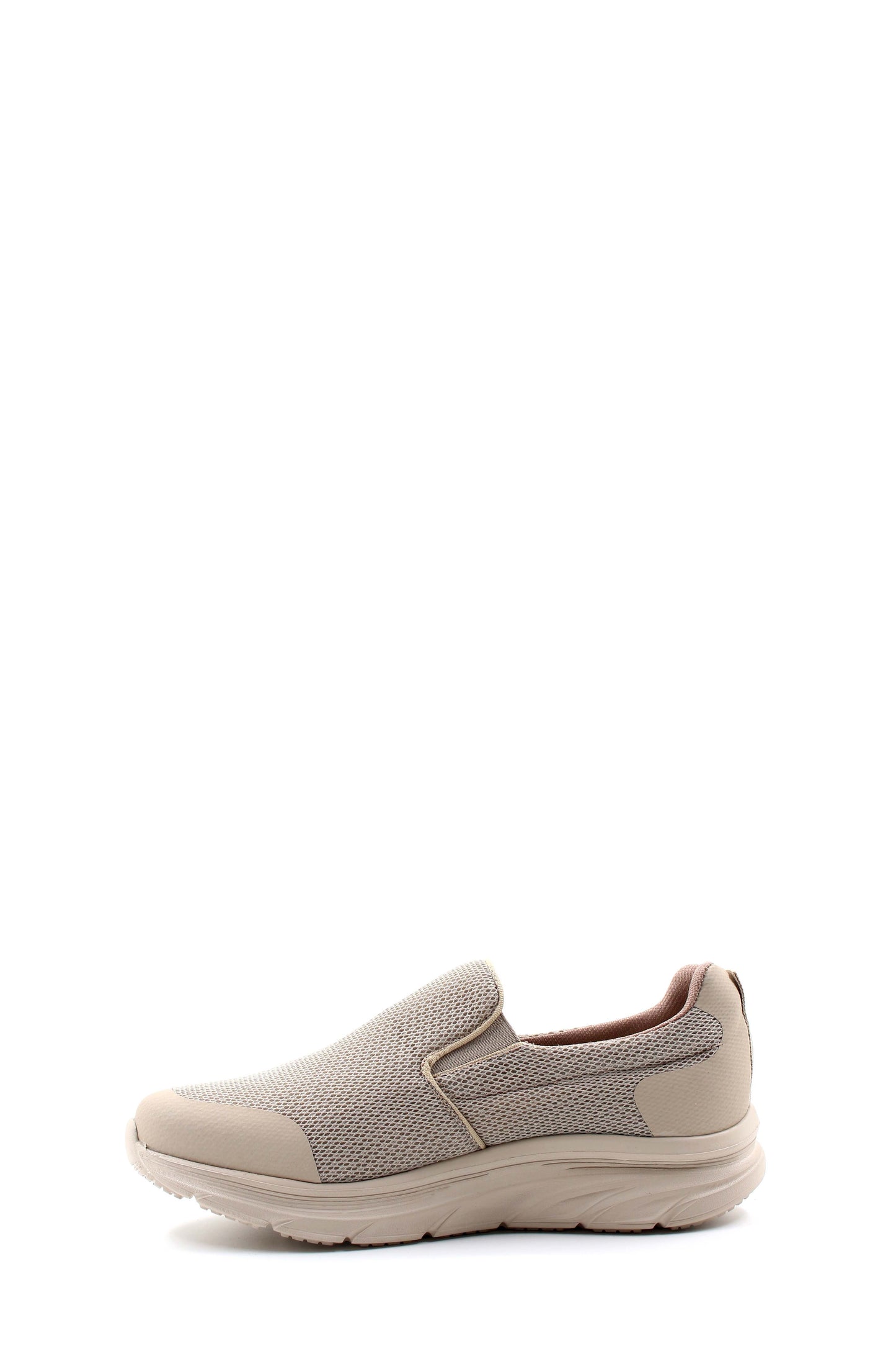 Men's Beige Slip-On Knit Sneakers with Cushioned Sole