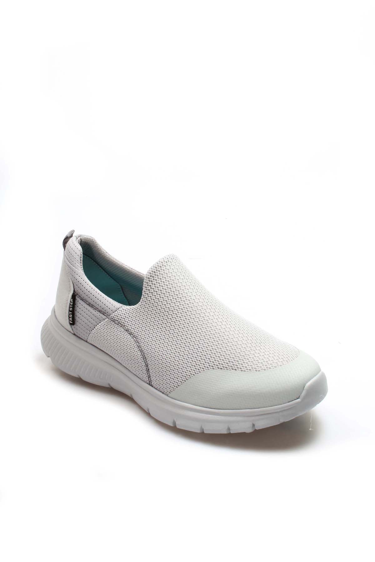 Men's Light Gray Slip-On Sneakers with Breathable Mesh Upper