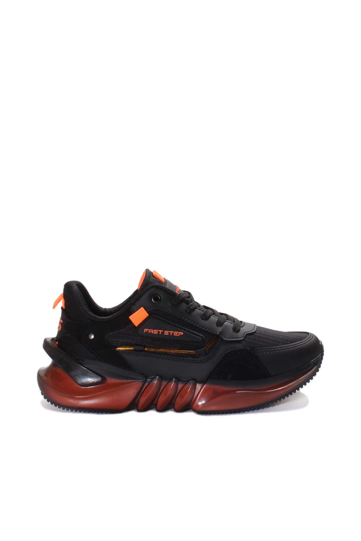 KOALA SYDNEY Black and Orange Athletic Sneakers with Mesh Upper