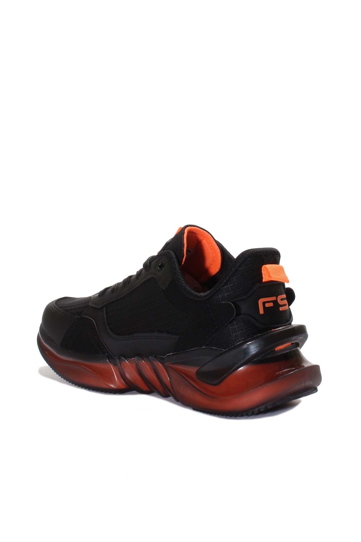 KOALA SYDNEY Black and Orange Athletic Sneakers with Mesh Upper