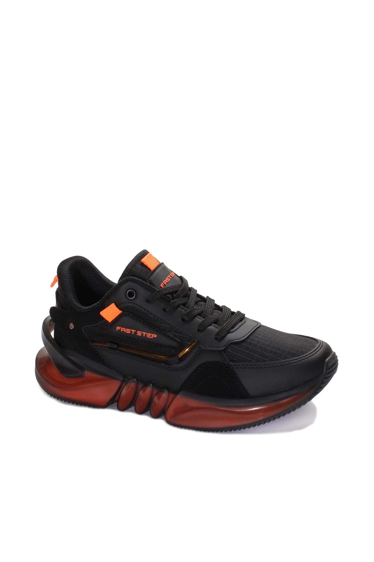 KOALA SYDNEY Black and Orange Athletic Sneakers with Mesh Upper