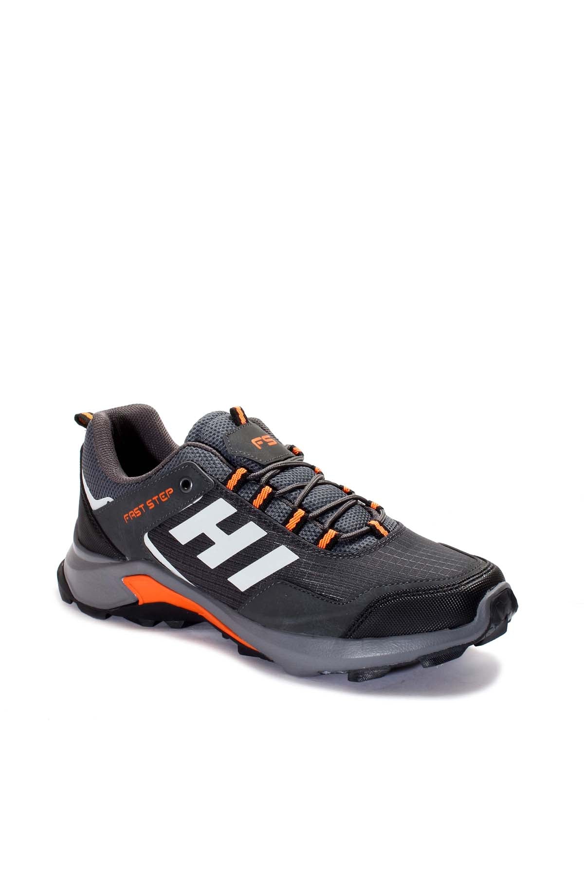 KOALA SYDNEY Men's Black and Gray Athletic Sneakers with Orange Accents