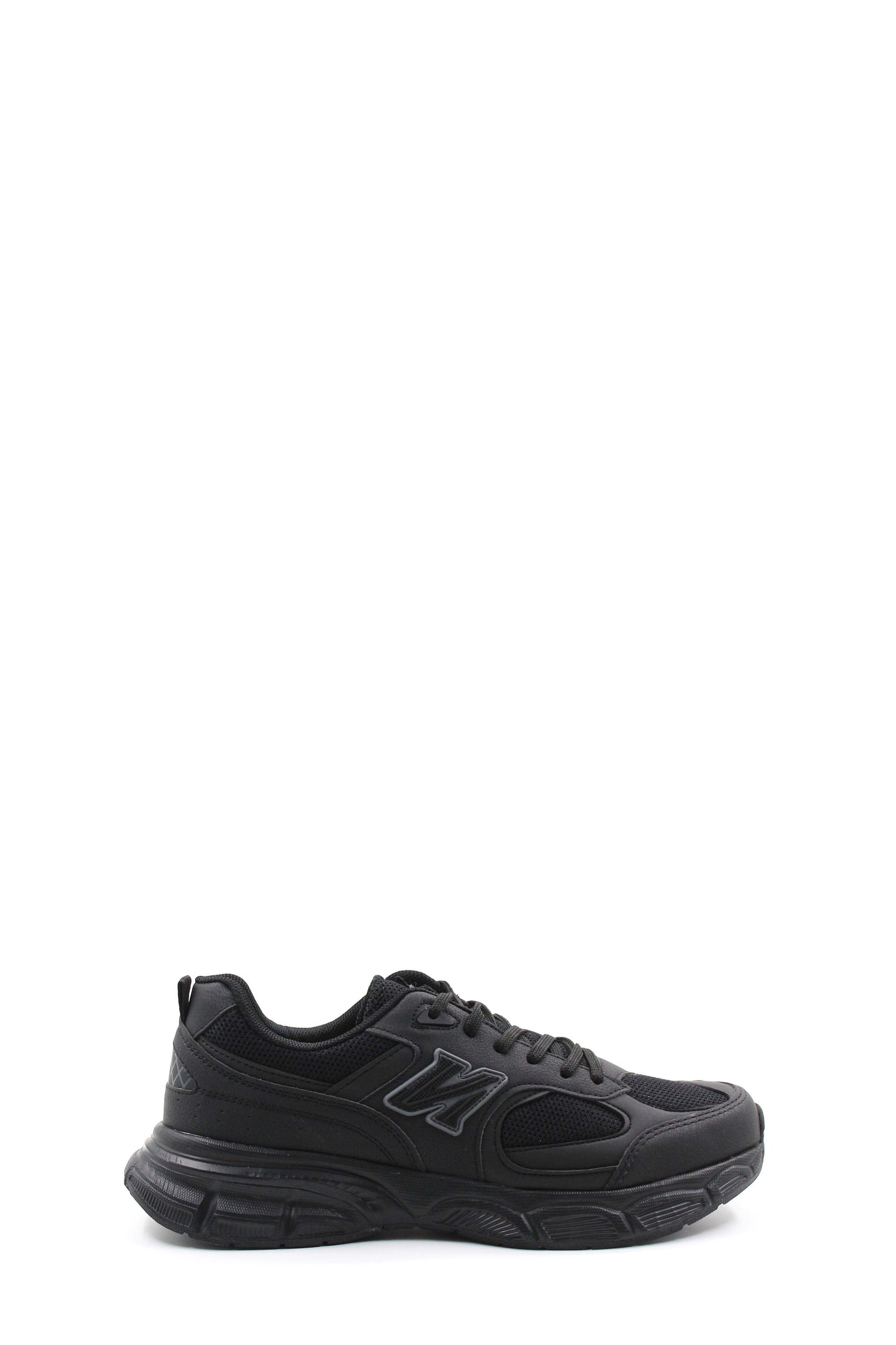 Men's All-Black Athletic Sneakers with Cushioned Sole