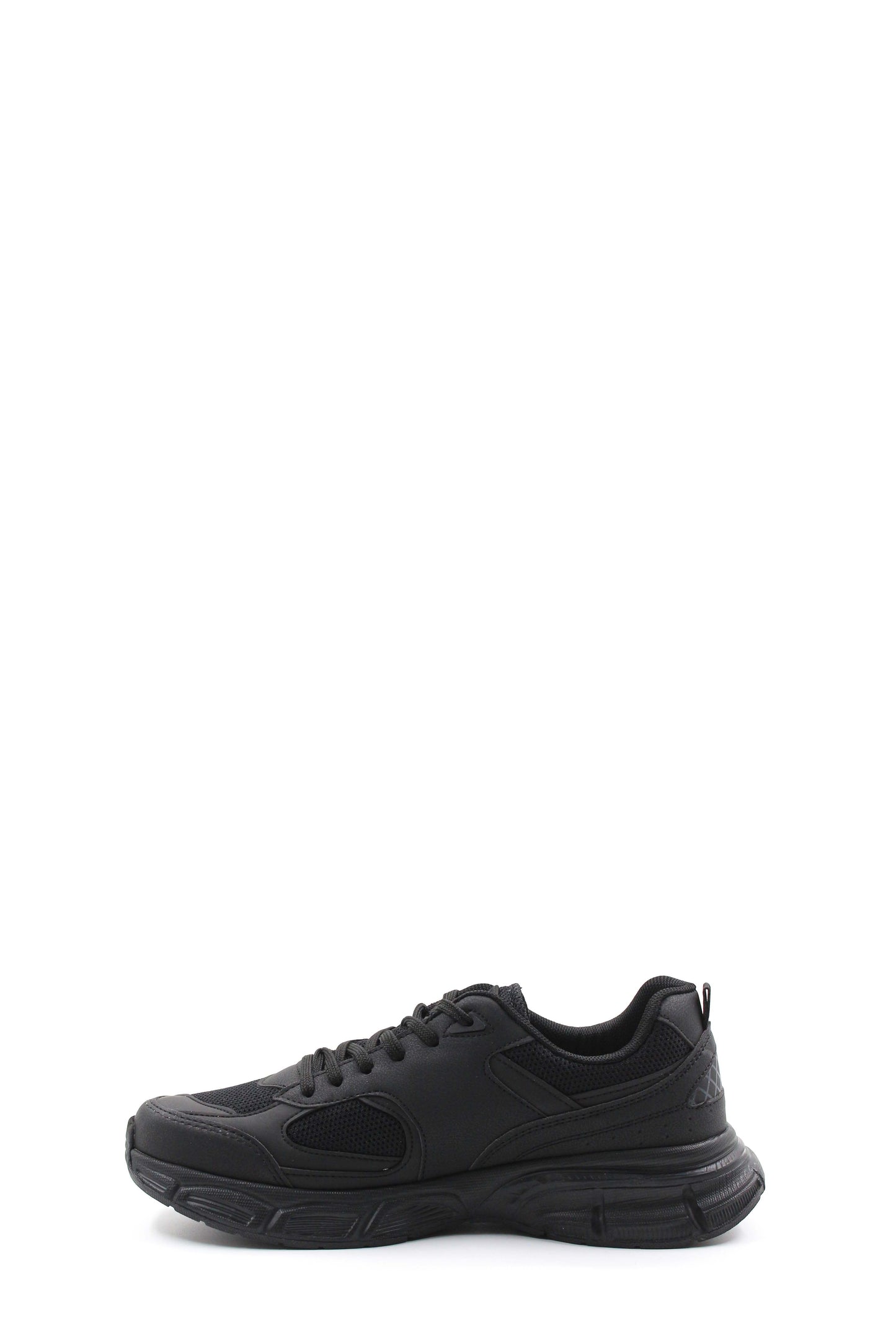 Men's All-Black Athletic Sneakers with Cushioned Sole