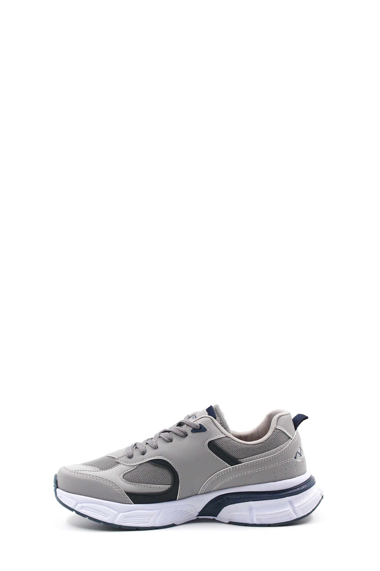 Men's Gray and Navy Athletic Sneakers with Cushioned Sole