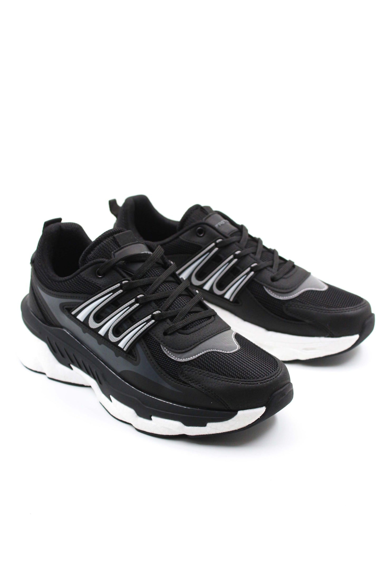 KOALA SYDNEY Men's Black Chunky Sneakers with White Sole